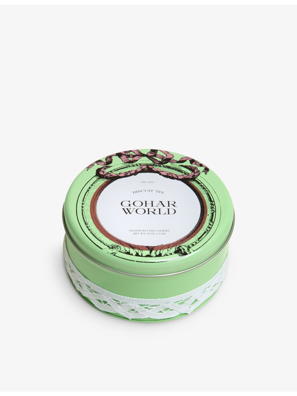 Gohar World unscented soy wax candle biscuit tin 13cm - British product