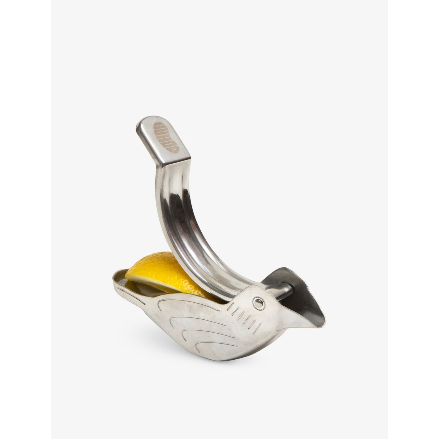 Engraved lemon stainless-steel squeezer - Bird