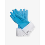 Host lace-trim rubber gloves - BLUE