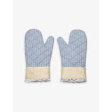 Gohar World lace-trim striped oven gloves set of two, UK version