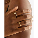 Astrid & Miyu pavé spiral ring gold plated (British brand)