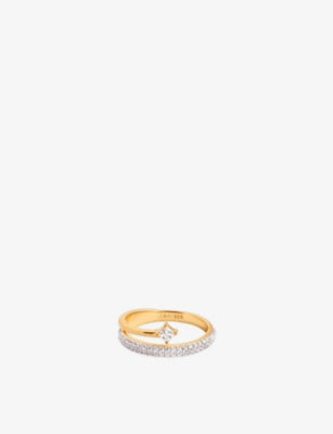 Astrid & Miyu pavé spiral ring gold plated (British brand)