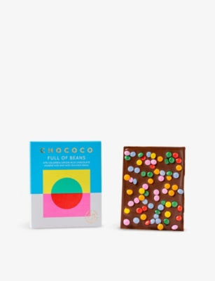 Chococo Full of Beans 47% milk chocolate slab 75g - British product