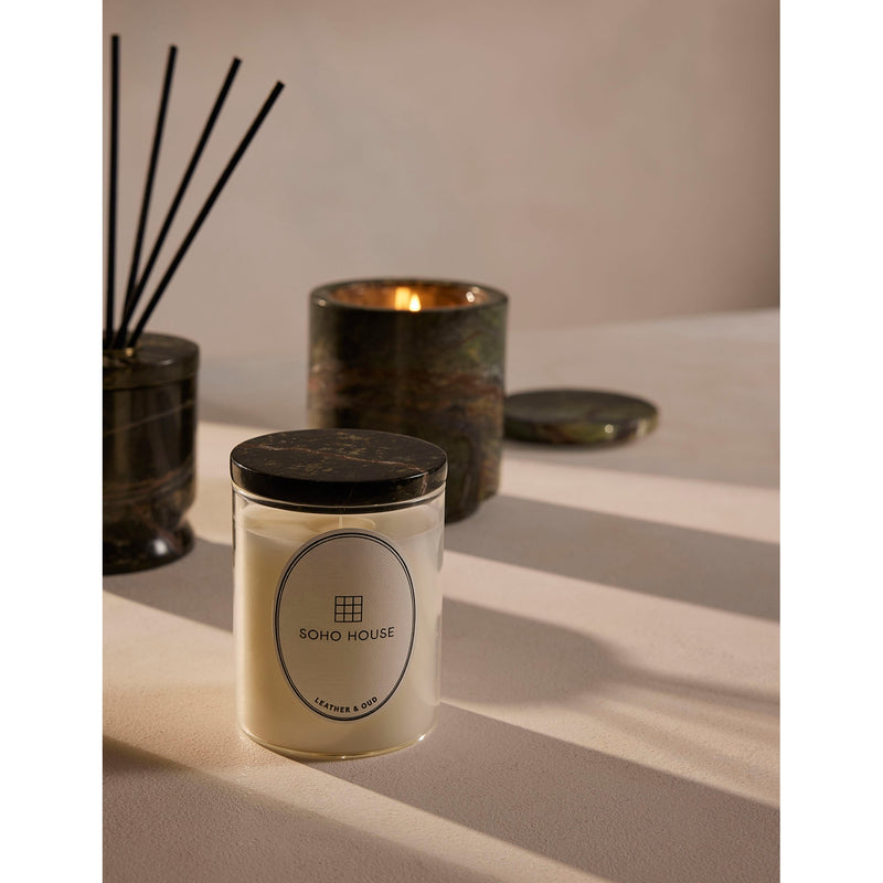 Soho Home Leather and Oud marble reed diffuser 150ml, UK version