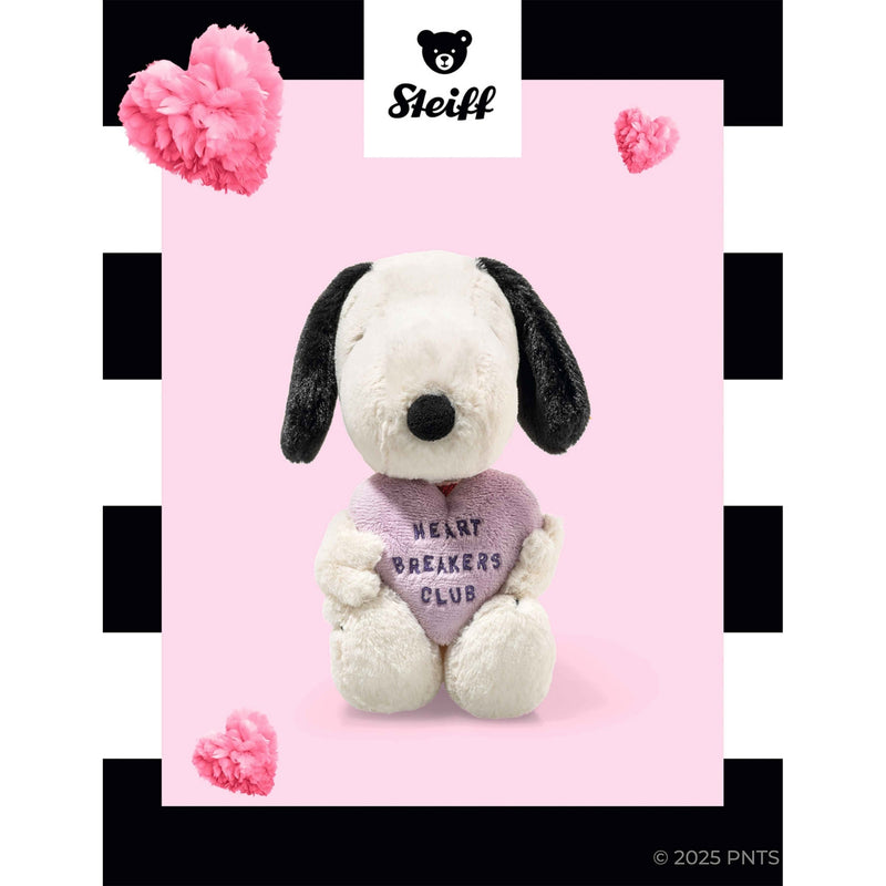 Steiff Snoopy Heartbreakers Club soft toy 22cm, UK version