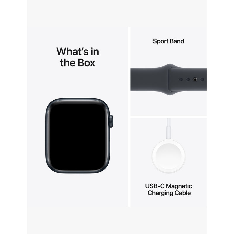 Apple Watch SE 44mm midnight aluminium sports band, imported from the UK