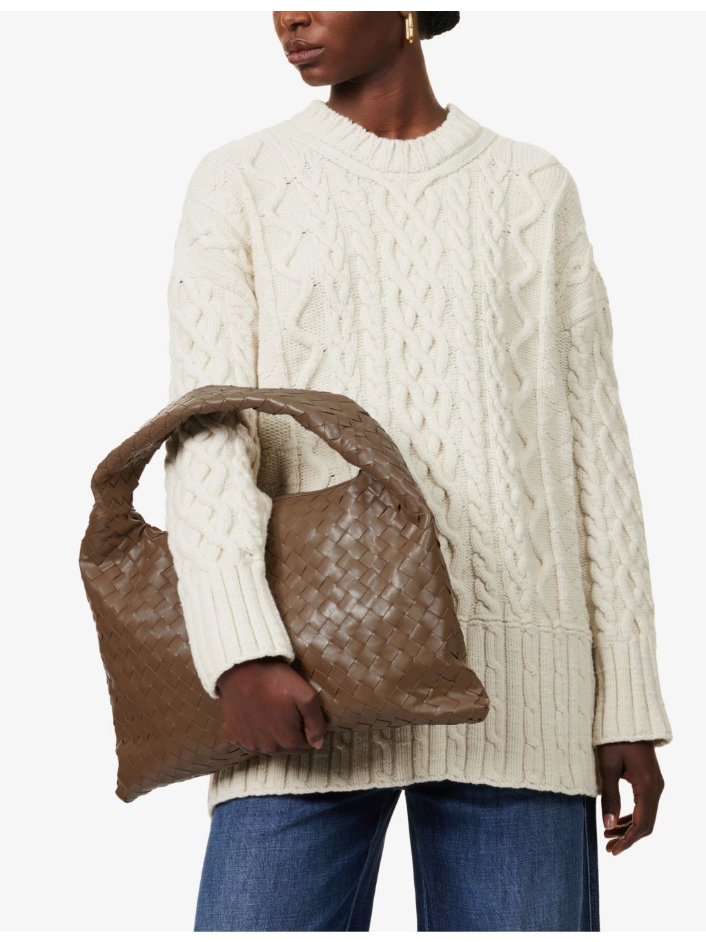 Bottega Veneta small leather tote bag with top handle, UK version