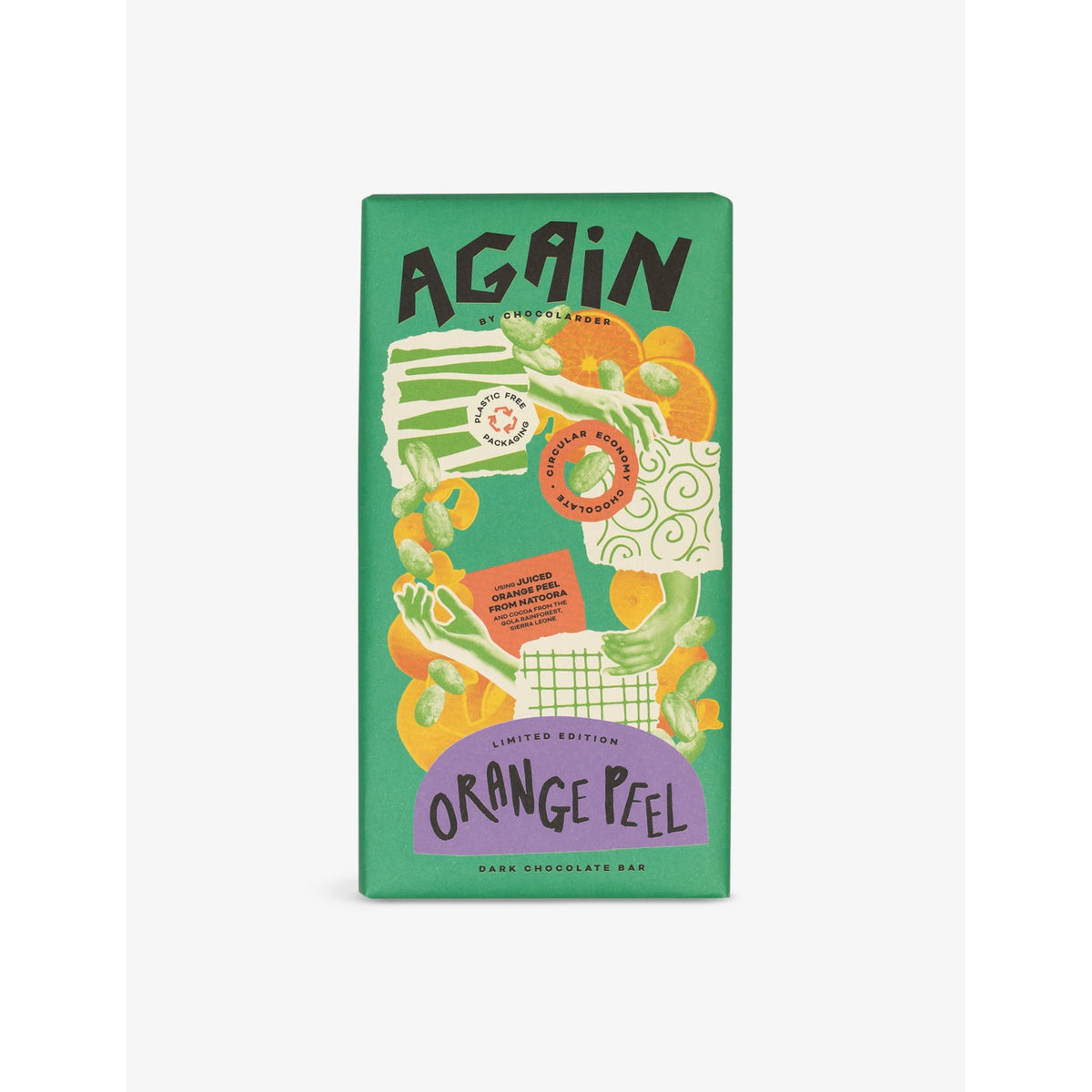 Again orange peel dark chocolate bar 70g - British product