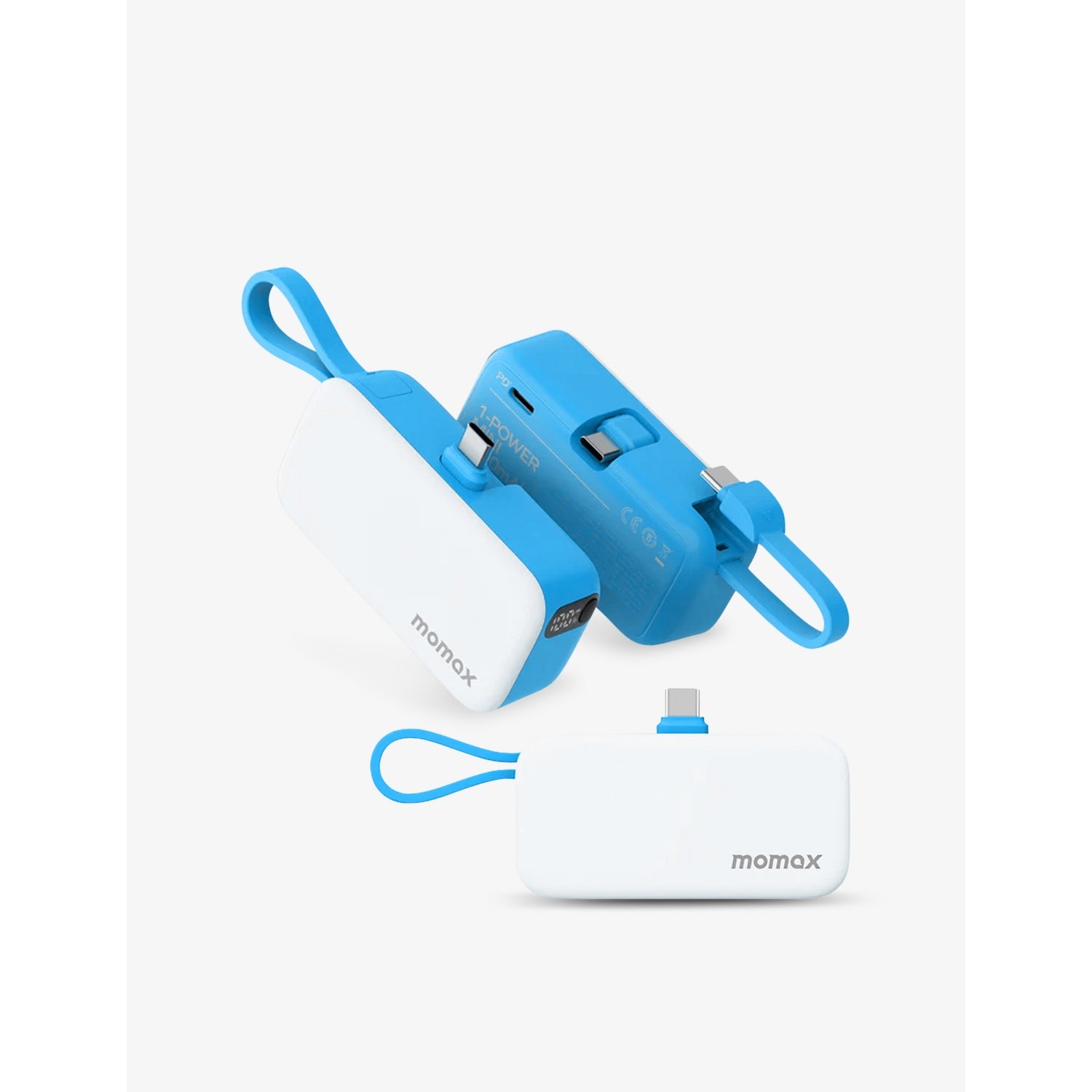 Momax 5000mAh power bank with USB-C cable (British brand)