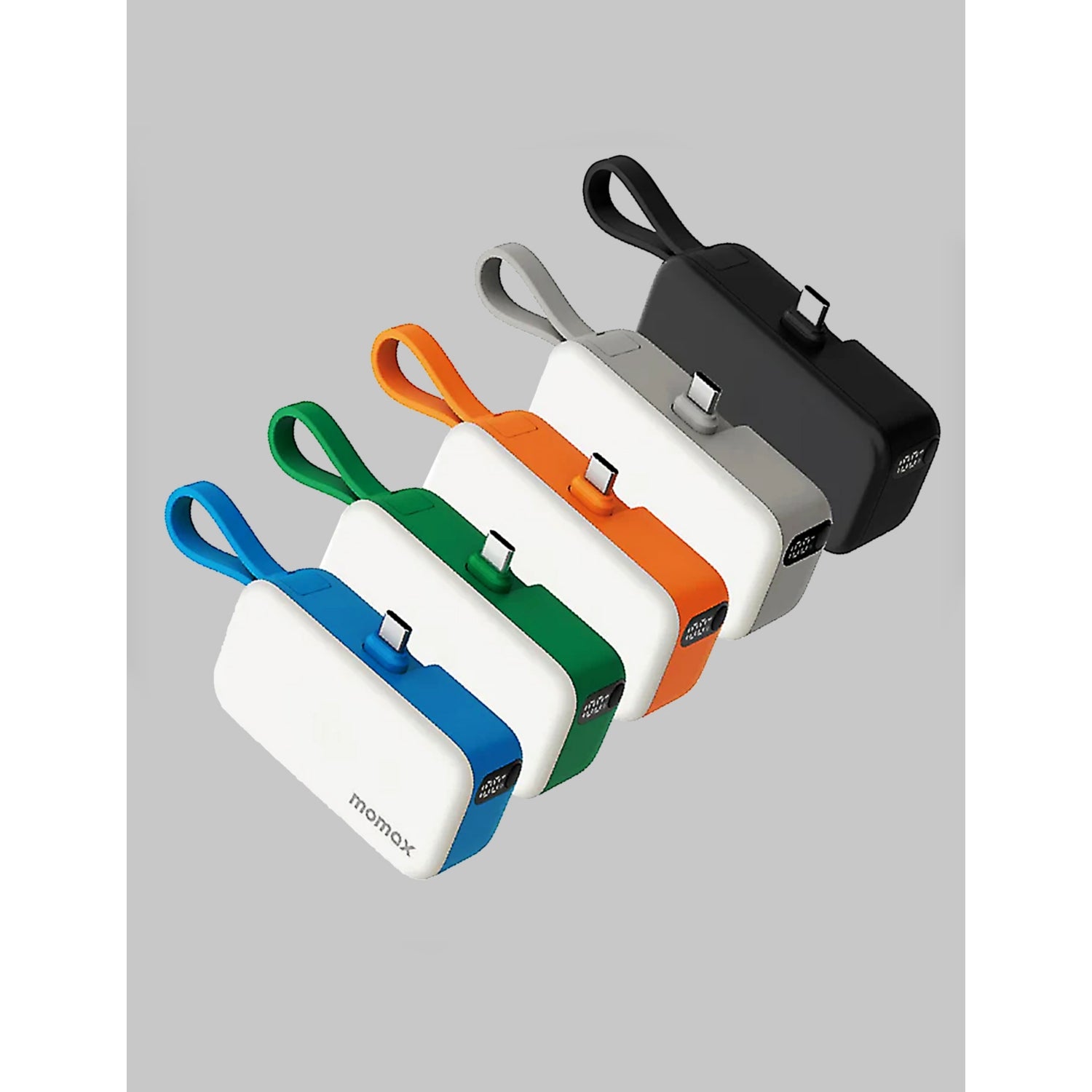Momax 5000mAh power bank with USB-C cable (British brand)