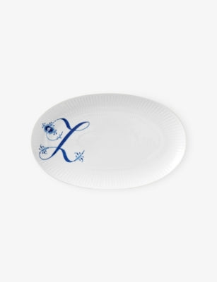 Royal Copenhagen hand-painted porcelain serving plate Alphabet Z 23cm, UK version