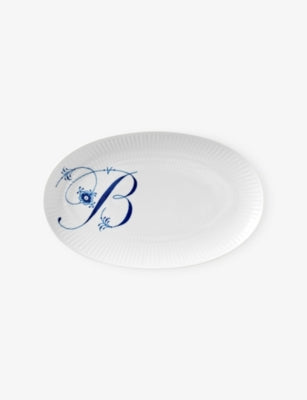 Royal Copenhagen porcelain serving plate Alphabet B 23cm (British brand)
