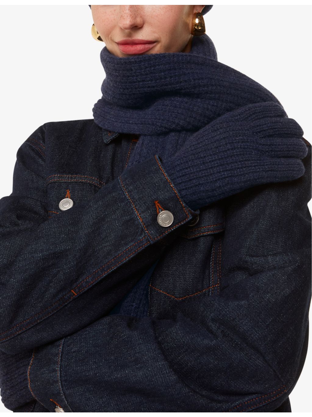 Whistles ribbed wool scarf (British brand)