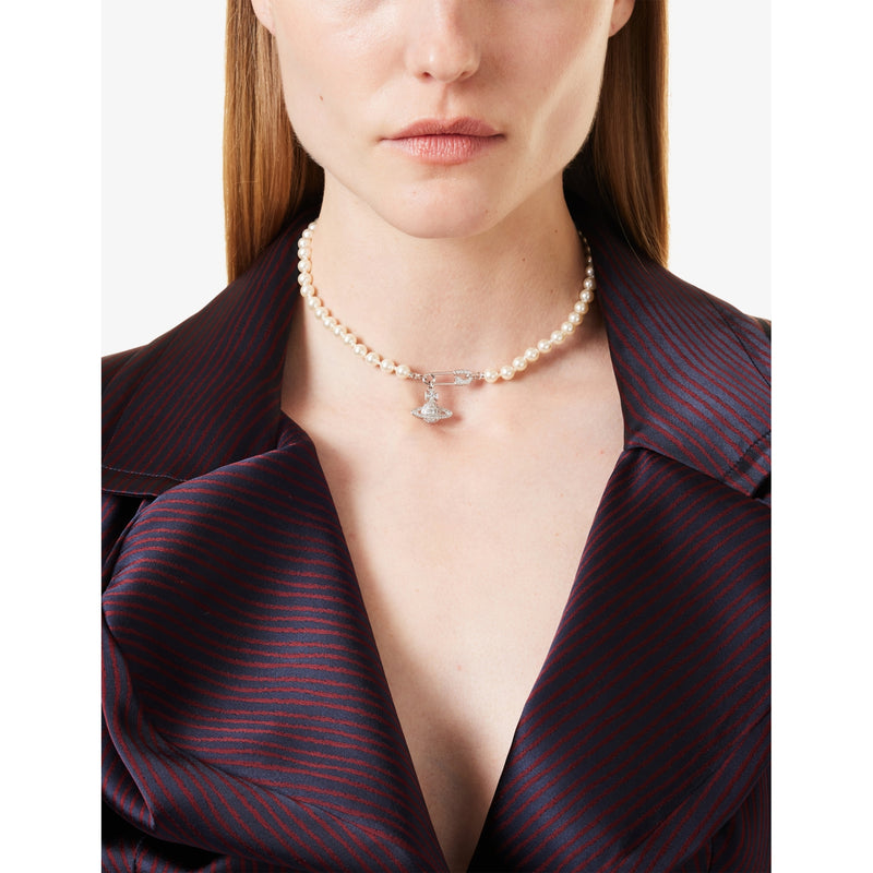 Vivienne Westwood faux-pearl Orb brass necklace, UK version