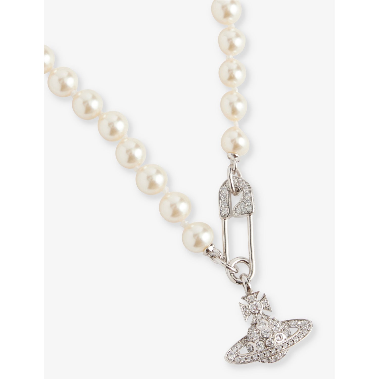 Vivienne Westwood faux-pearl Orb brass necklace, UK version
