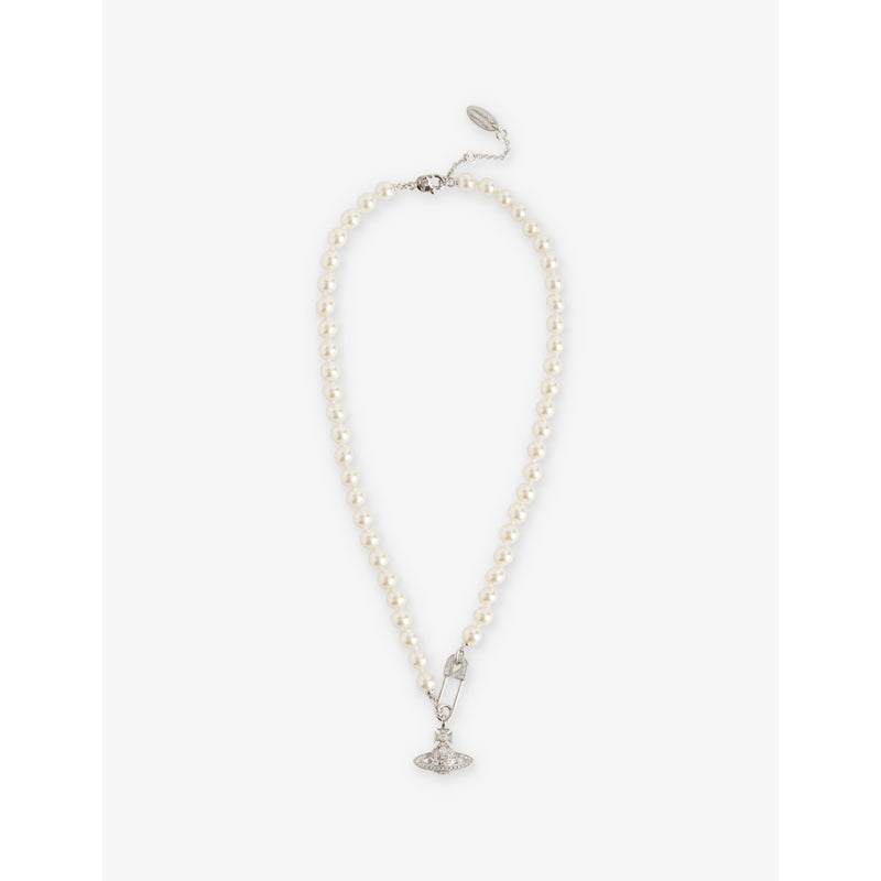 Vivienne Westwood faux-pearl Orb brass necklace, UK version