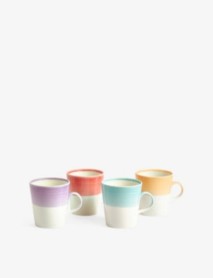 selfridges Royal Doulton 1815 Bright Colour-Block Set of Four Porcelain Mugs- Buy online at McGrocer