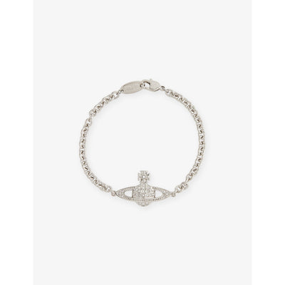selfridges Vivienne Westwood Mini Bas Relief Chain Silver-tone Plated Brass Bracelet, 17.5cm- Buy online at McGrocer