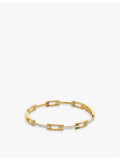 Monica Vinader Signature Link gold-plated bangle with lab-grown diamond, UK version