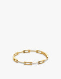 Monica Vinader Signature Link 18ct Yellow Gold-Plated Vermeil Sterling Silver 0.27ct Brilliant-Cut Lab-Grown Diamond Bangle