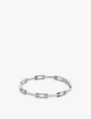 Monica Vinader Signature Link Sterling Silver and 0.27ct Brilliant-Cut Lab-Grown Diamond Bangle