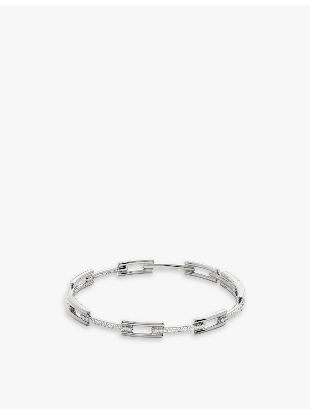 Monica Vinader sterling silver lab-grown diamond bangle 0.27ct (British brand)