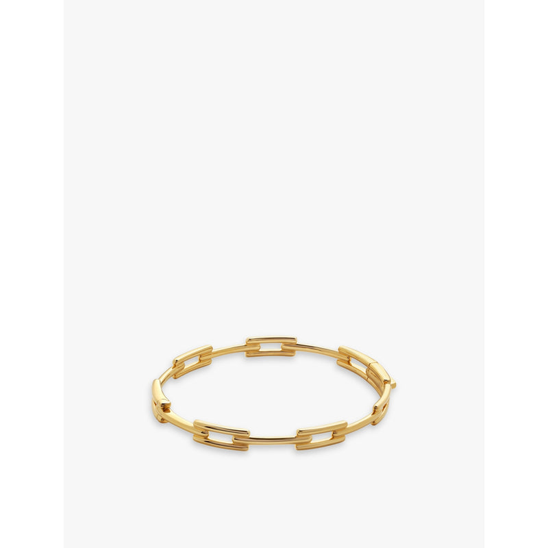 Signature Link 18ct yellow gold-plated vermeil sterling-silver bangle - S