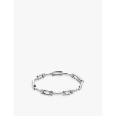 selfridges Monica Vinader Signature Link Sterling Silver Bangle- Buy online at McGrocer