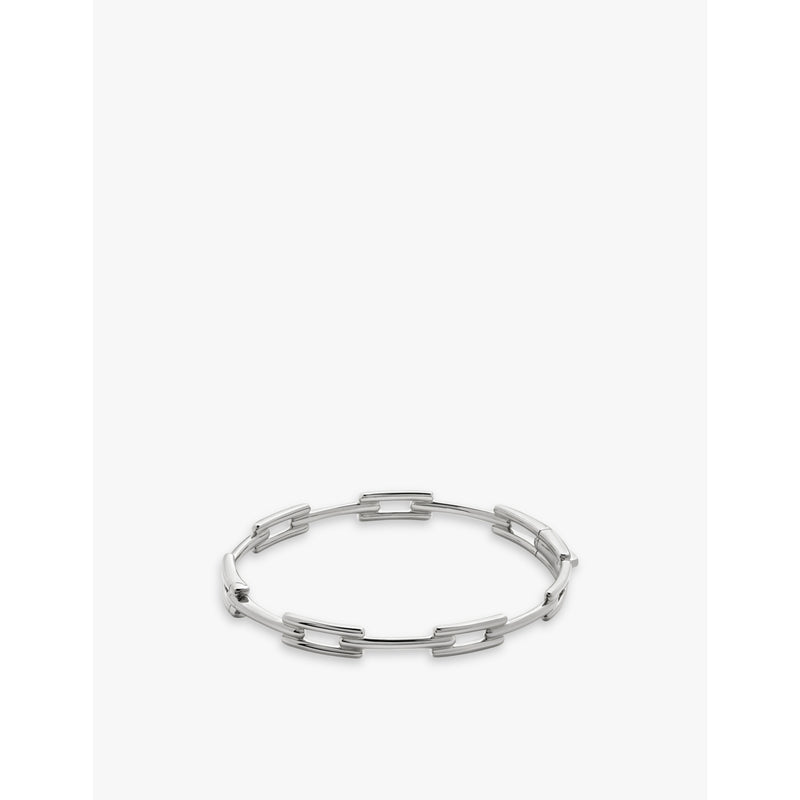 Signature Link sterling-silver bangle - S