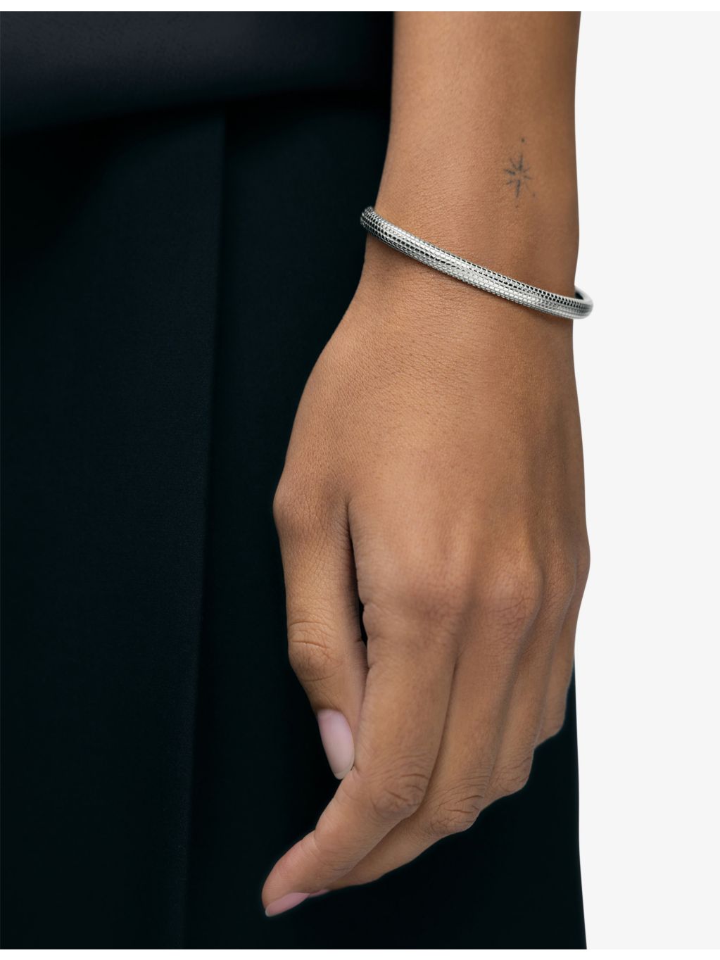 Monica Vinader sterling-silver bangle in size Large, imported from the UK