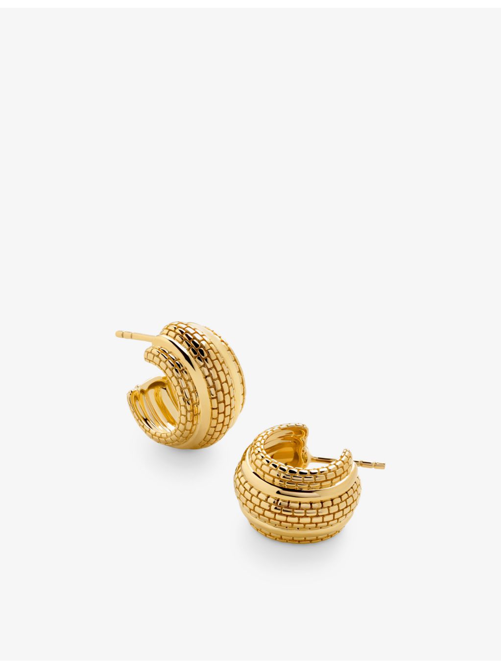 Monica Vinader Heirloom small 18ct gold-plated vermeil earrings, UK version
