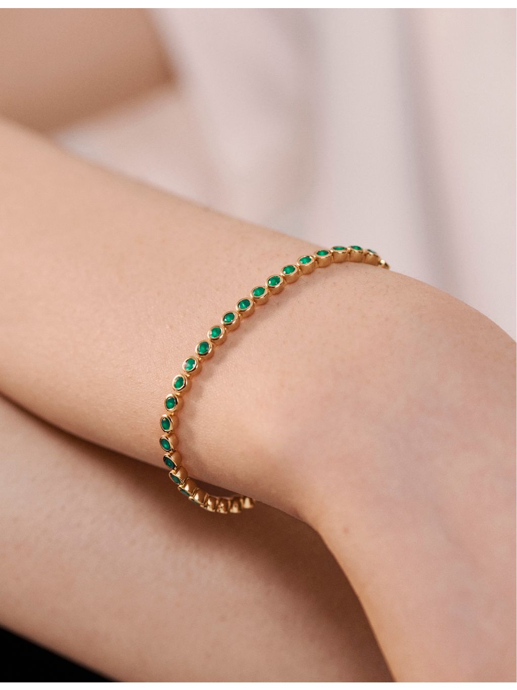Monica Vinader tennis bracelet green onyx 16.5cm - British product