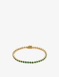 Monica Vinader Gemstone Essential Tennis 18ct Yellow Gold-Plated Vermeil Sterling Silver, Green Onyx Bracelet