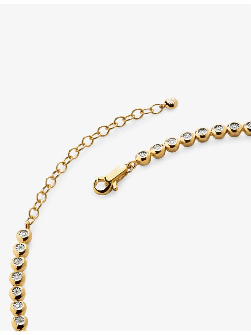 Monica Vinader diamond tennis necklace 0.59ct lab-grown, 18ct gold vermeil - British product
