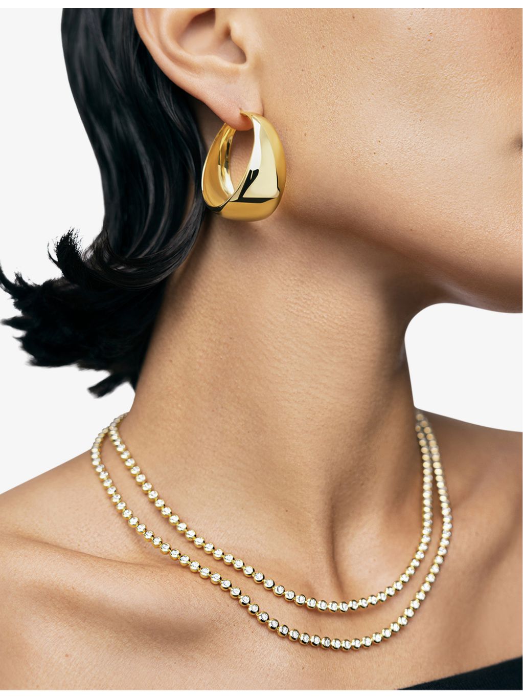 Monica Vinader diamond tennis necklace 0.59ct lab-grown, 18ct gold vermeil - British product