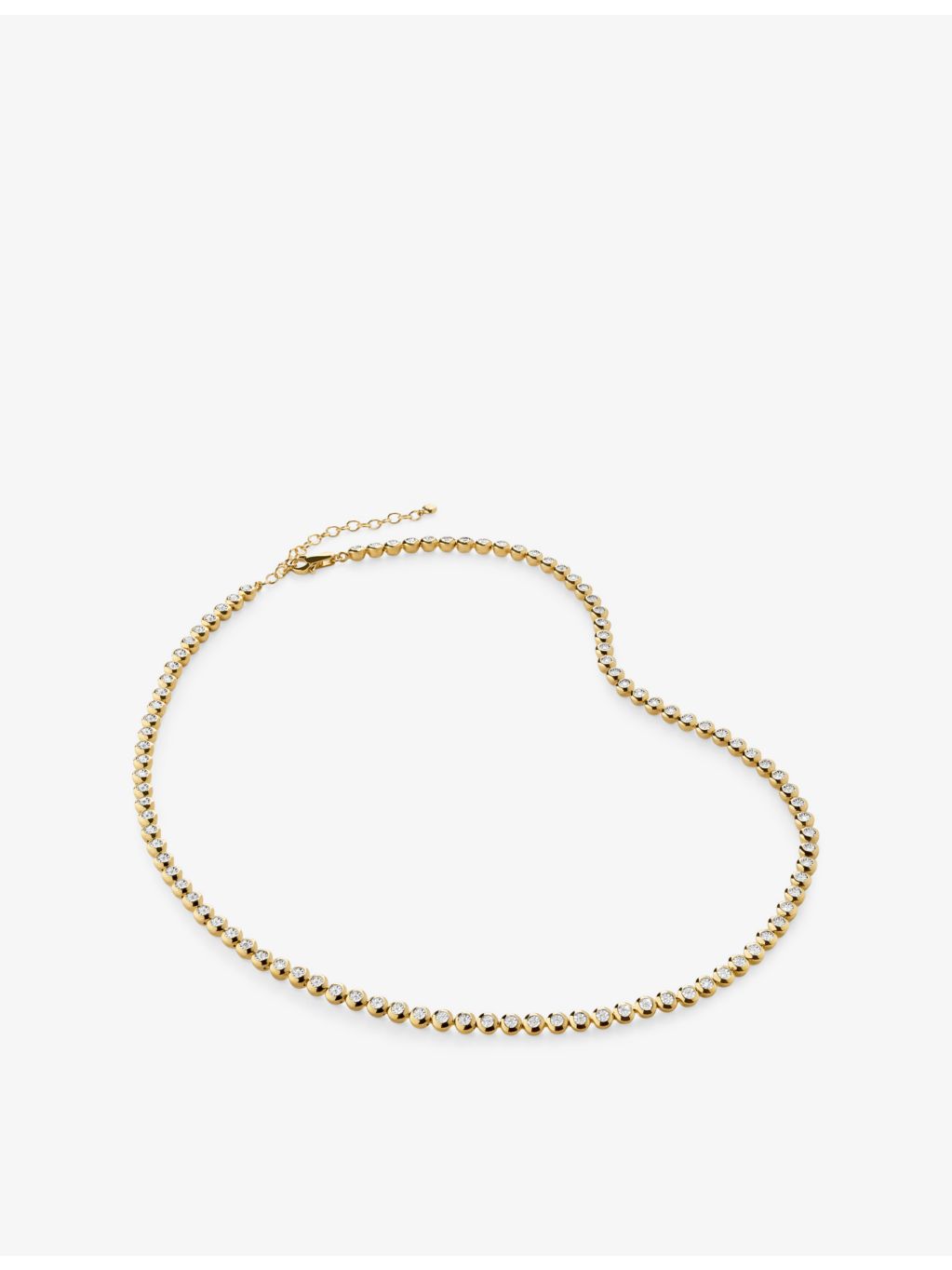 Monica Vinader diamond tennis necklace 0.59ct lab-grown, 18ct gold vermeil - British product