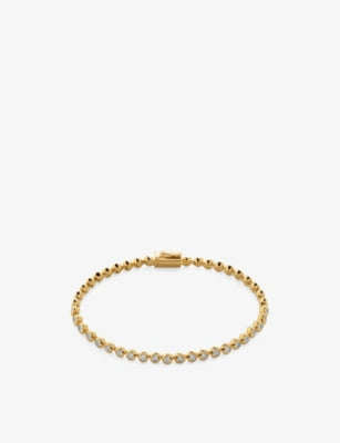 Monica Vinader Diamond Essential Tennis Bracelet, 18ct Gold Vermeil, 0.25ct Lab-Grown Diamond