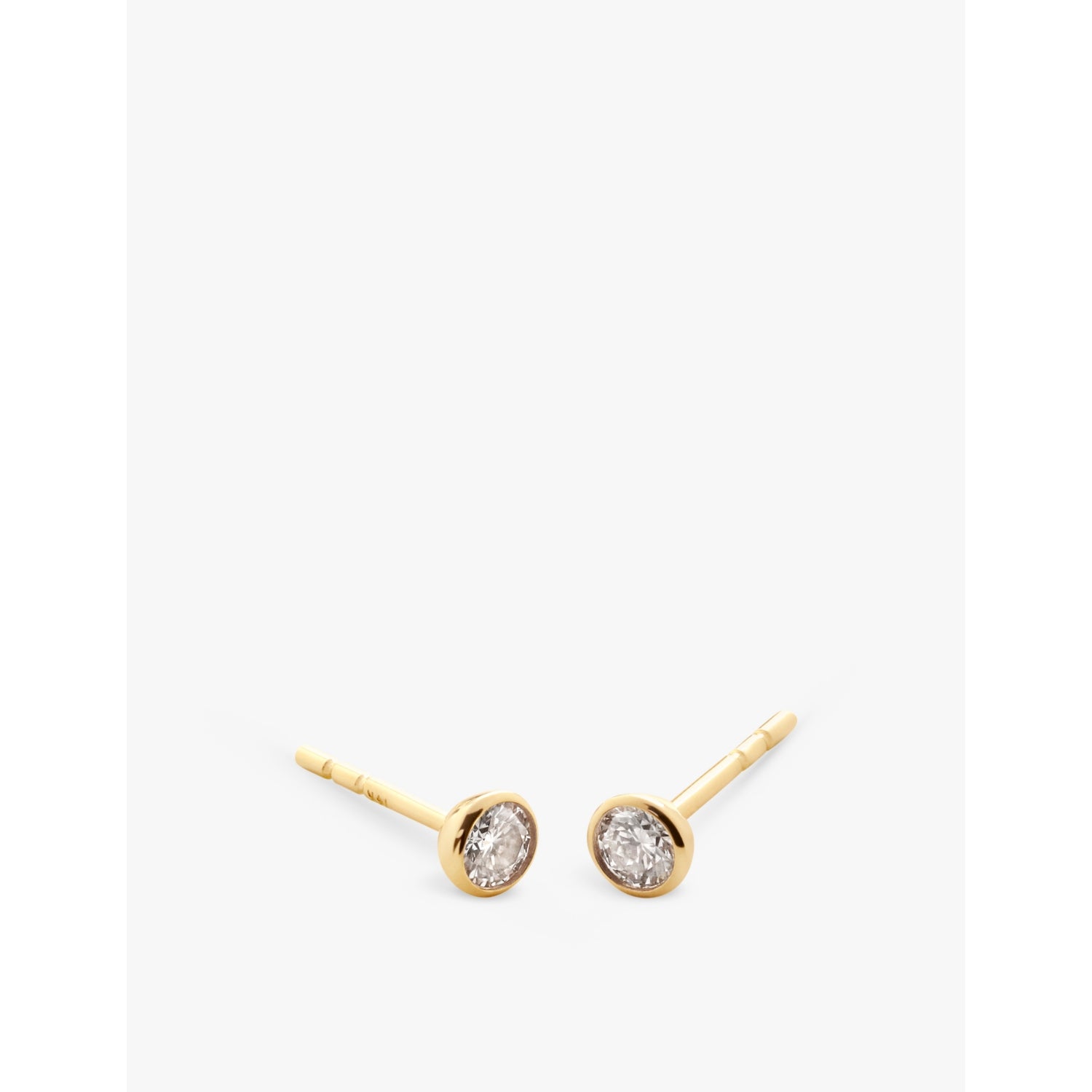 Monica Vinader gold vermeil diamond studs 0.082ct, imported from the UK