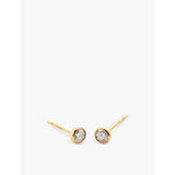Monica Vinader gold vermeil diamond studs 0.082ct, imported from the UK