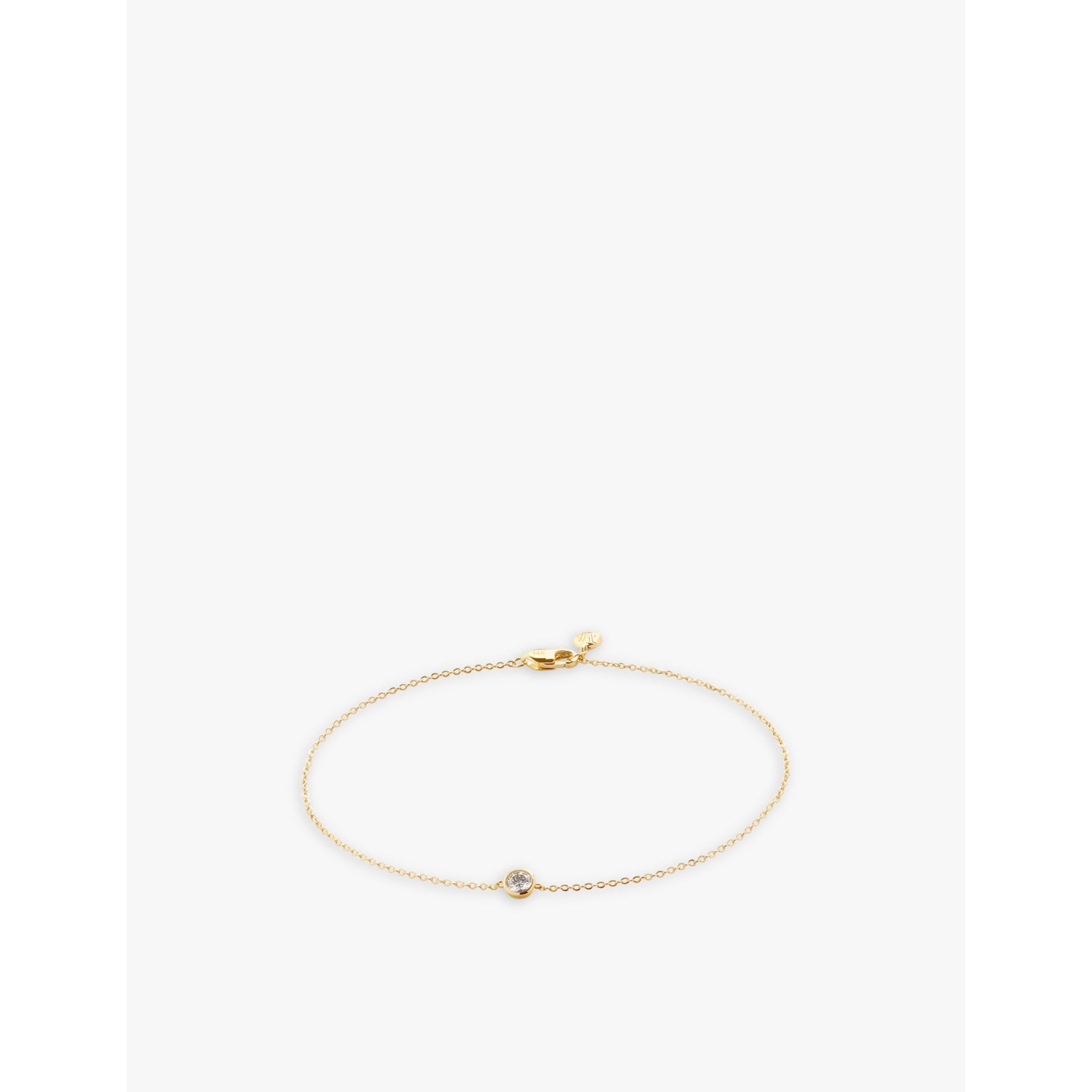 14ct yellow-gold and 0.1ct lab-grown diamond bracelet - S