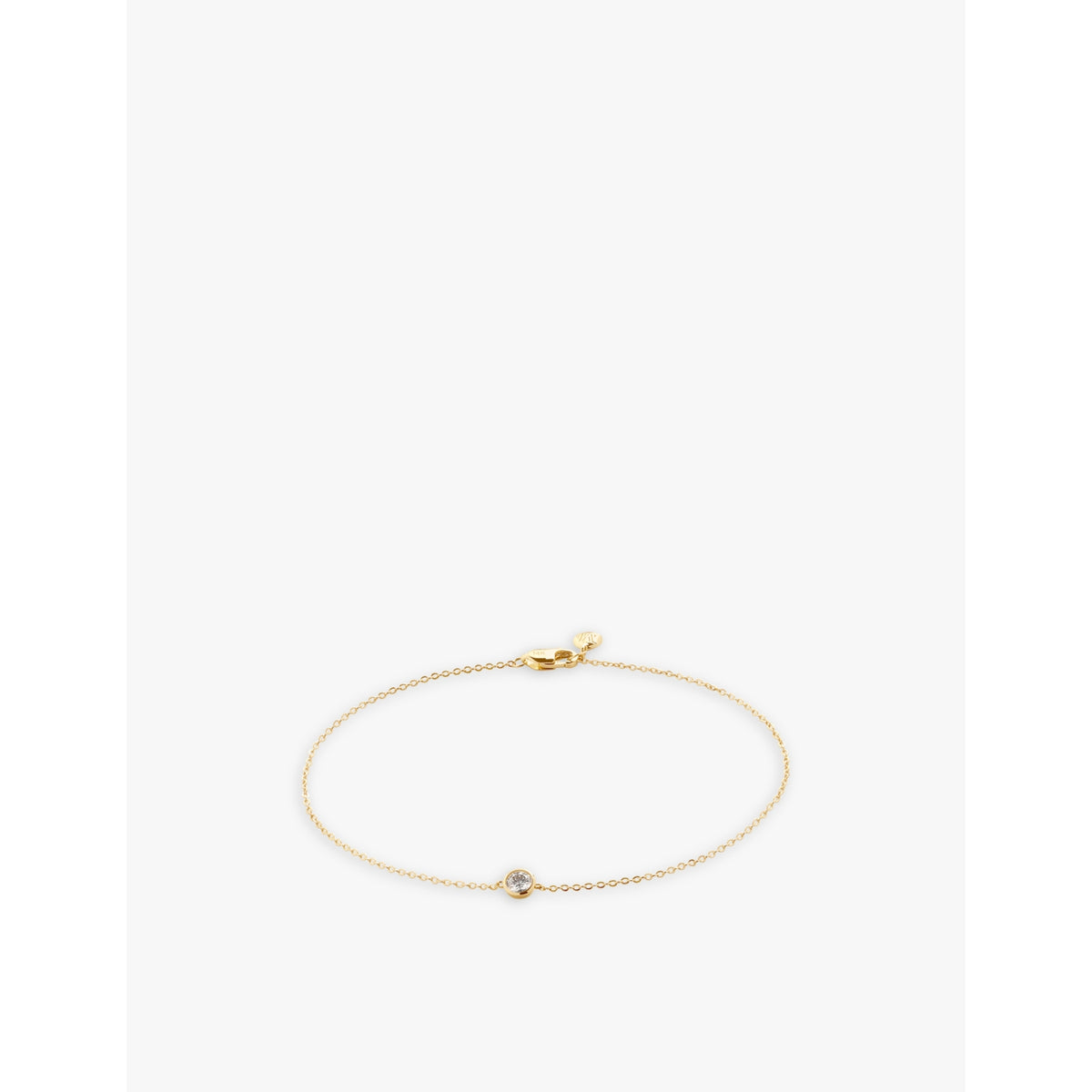 14ct yellow-gold and 0.1ct lab-grown diamond bracelet - S