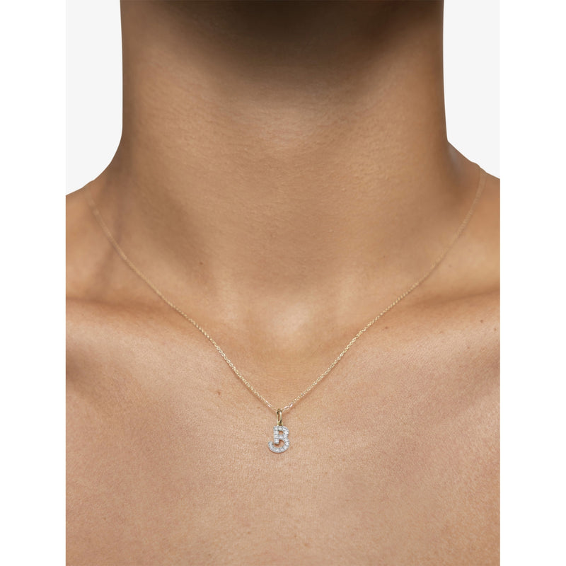 Monica Vinader B charm 14ct yellow gold with diamonds, UK version