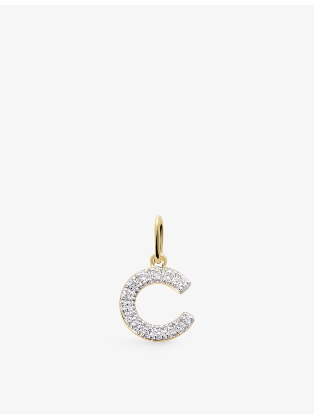 Monica Vinader C letter charm in 14ct yellow gold - British product