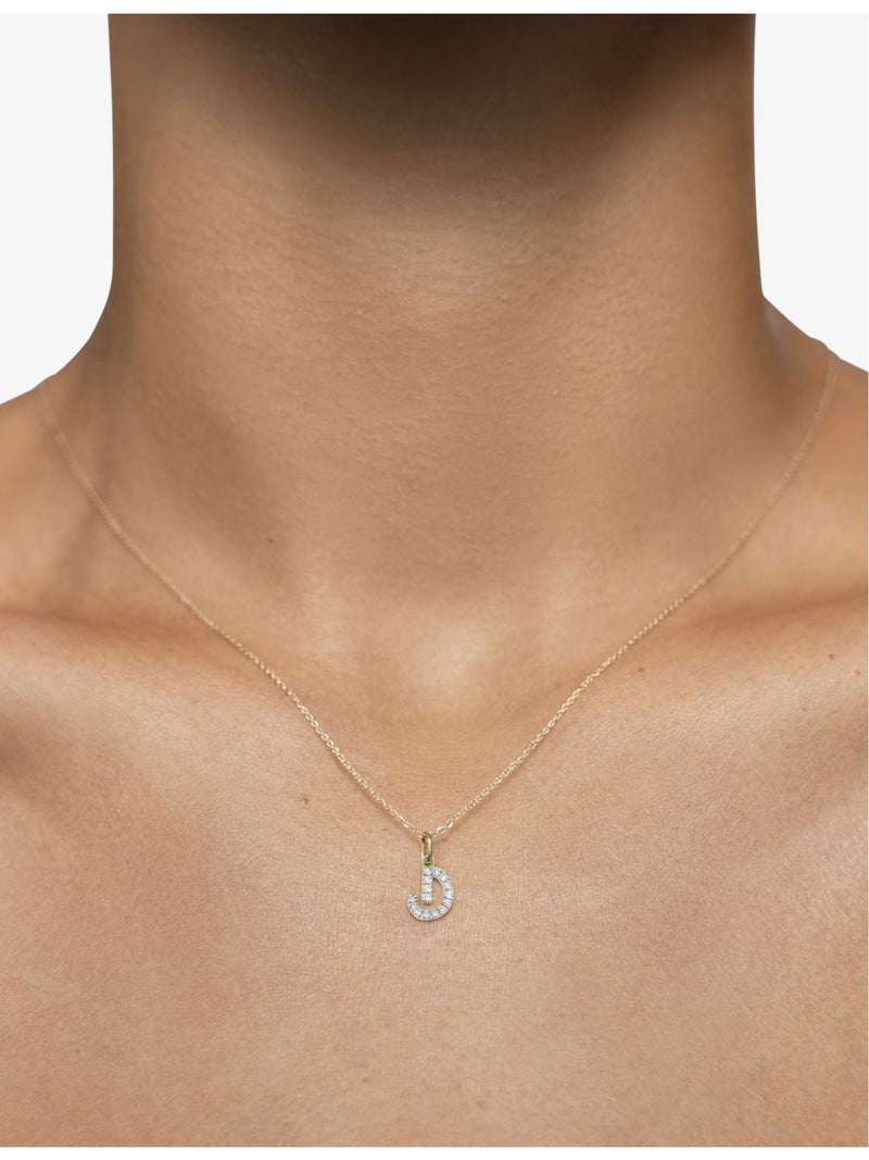 Monica Vinader D letter charm with lab-grown diamonds - British product
