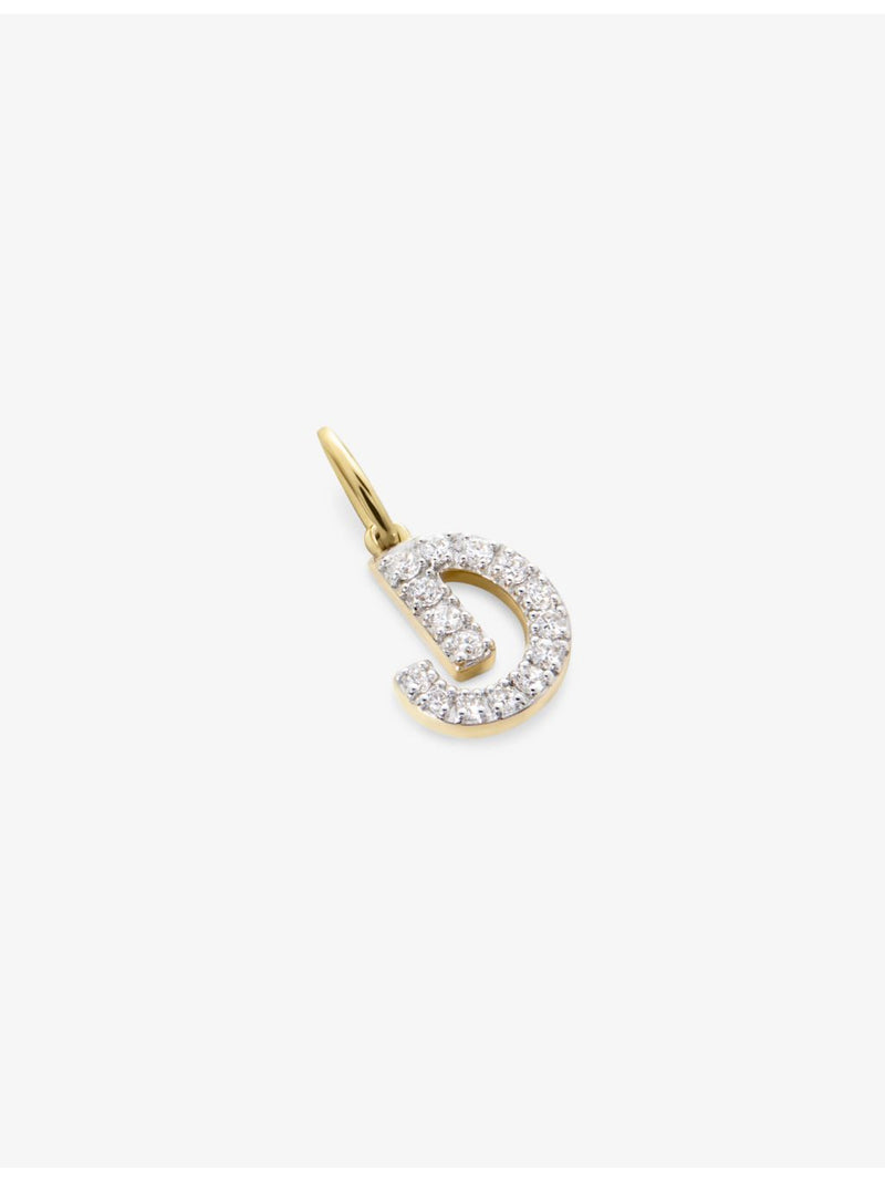 Monica Vinader D letter charm with lab-grown diamonds - British product