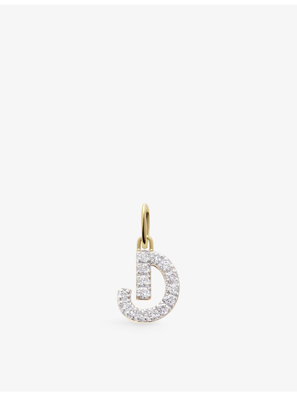 Monica Vinader D letter charm with lab-grown diamonds - British product