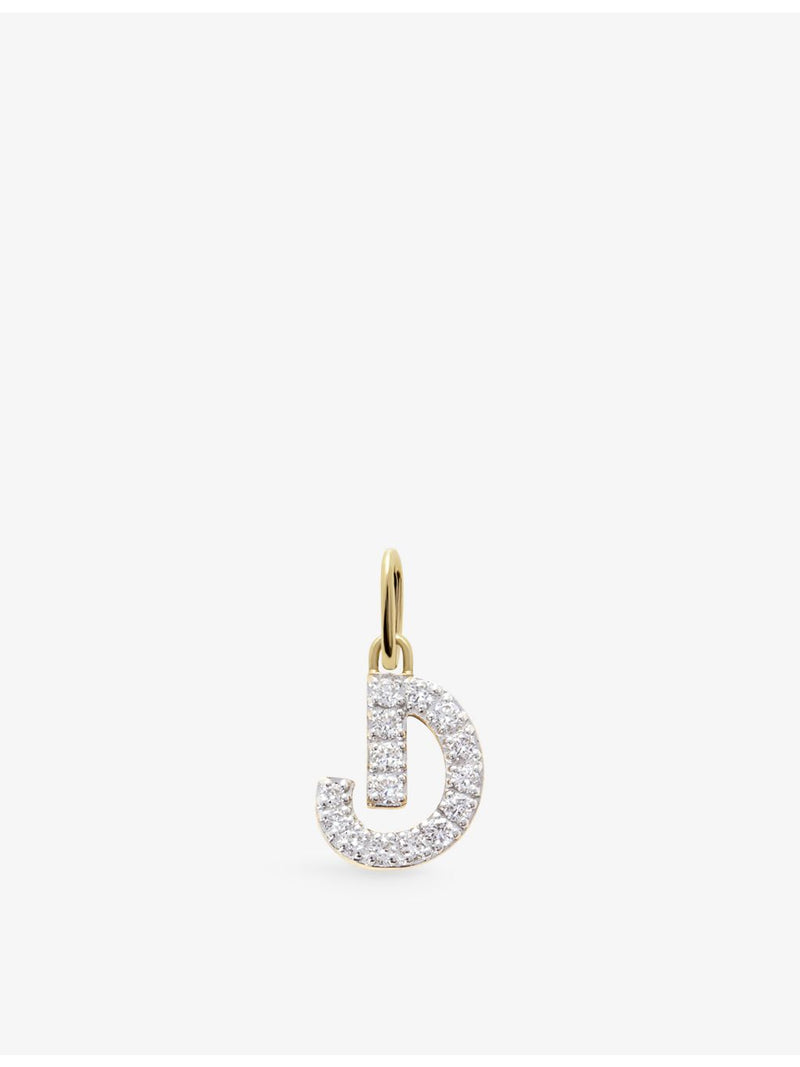 Monica Vinader D letter charm with lab-grown diamonds - British product