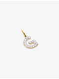 Monica Vinader G charm in 14ct gold with lab-grown diamonds, UK version