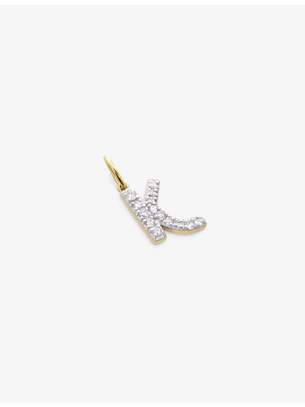 Monica Vinader K charm 14ct yellow-gold lab-grown diamond (British brand)