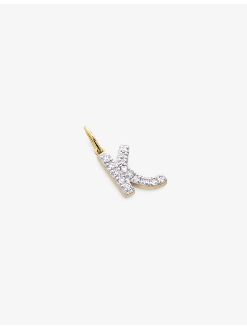 Monica Vinader K charm 14ct yellow-gold lab-grown diamond (British brand)